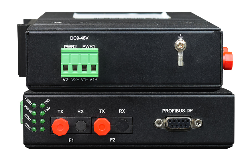 飛暢科技-工業(yè)軌式 環(huán)網型1路Profibus-DP光端機
