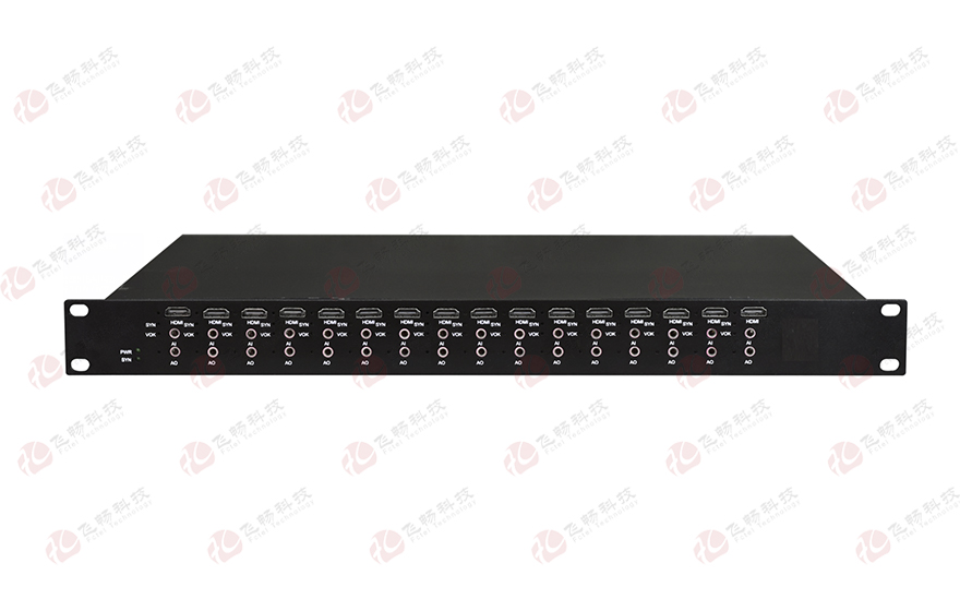 飛暢科技-16路2K hdmi 對應(yīng)16個光方向 HDMI光端機 1U 機架式