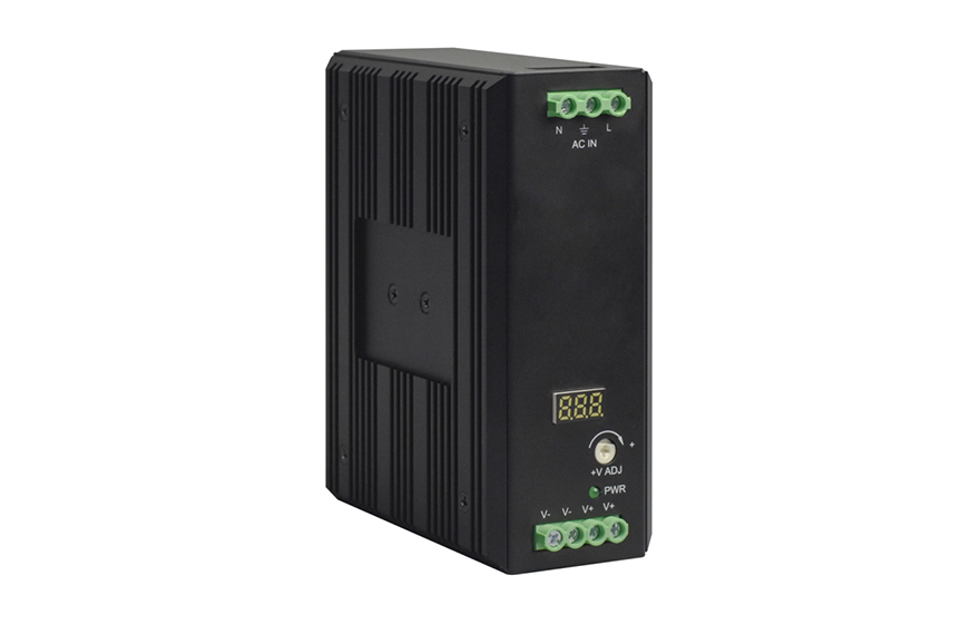 飛暢科技-工業(yè)級導軌式 AC220V轉(zhuǎn) DC12V15A/24V8A/48V5A(帶功率因素調(diào)整)   開關(guān)電源